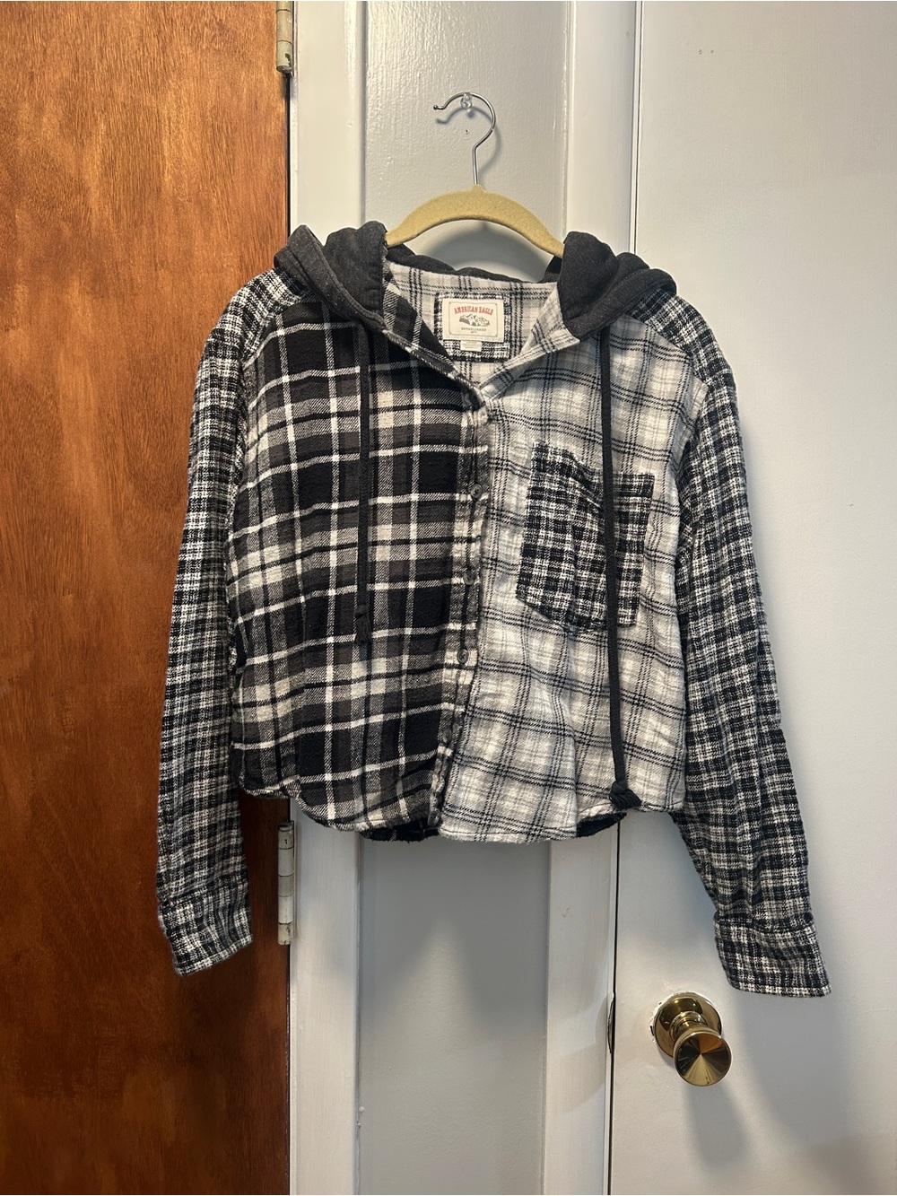 Cropped hooded flannel